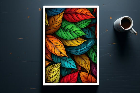 Download Colorful Leaf Wall Art Mockup - Wall art mockup Collection