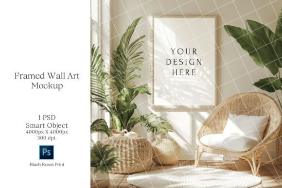 Download Boho Wall Art Mockup PSD Smart Object - Wall art mockup Collection