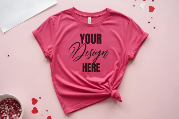 Download Flat Lay Valenitne T-Shirt Mockup - Flat lay Collection