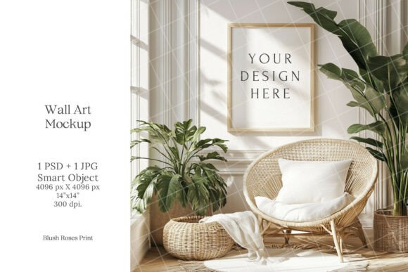 Download Boho Wall Art Mockup PSD Smart Object - Wall art mockup Collection