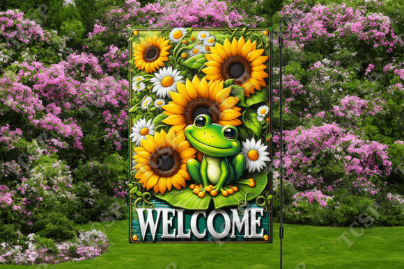 Download Frog Welcome Garden Flag - Garden flag Collection