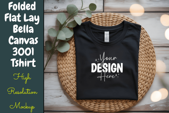 Download Folded Flat Lay Bella Canvas 3001 Tshirt - Flat lay Collection